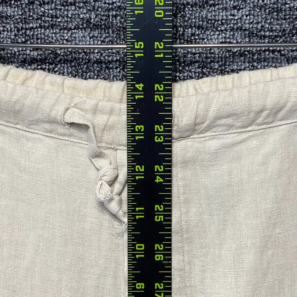 Toscano 100% Linen Pants Mens XXL Cream Beige Drawstring Elastic Waist‎ Resort